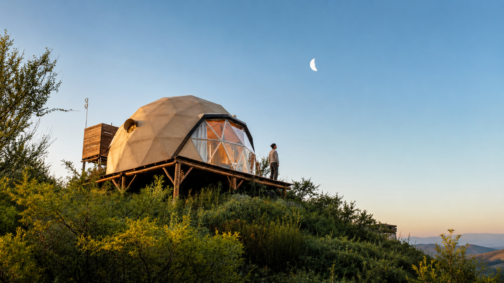 Luxury geodesic dome glamping retreat